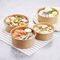 Takeaway Kraft Disposable Salad Bowls Rice Soup Packaging 500ML With Lid